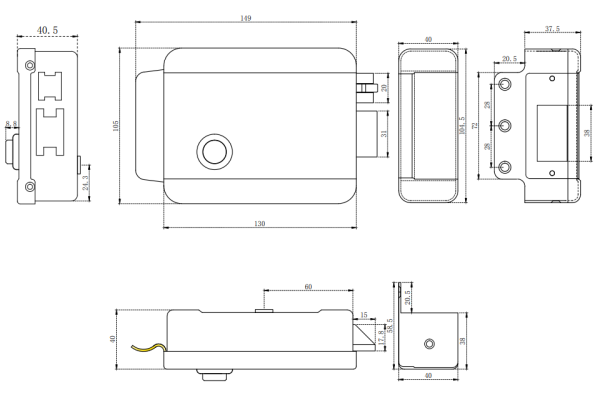 AT-EL101AB Электромеханический замок ACCORDTEC, накладной